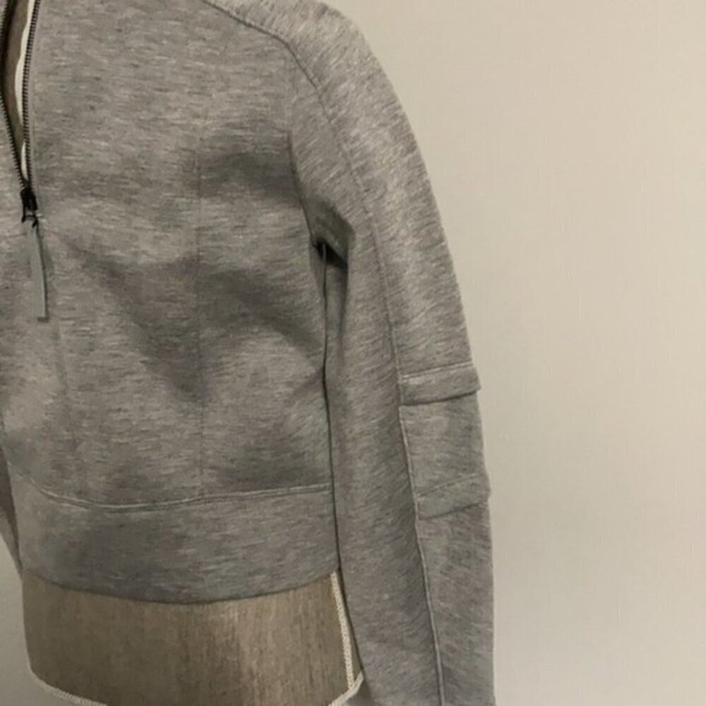 Helmut Lang Grey Modal Sweatshirt Zip Cuffs Back Zip Crew Neck Medium streetwear - Picture 12 of 13